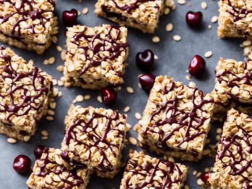 Cherry Oat Squares with Chocolate Drizzle