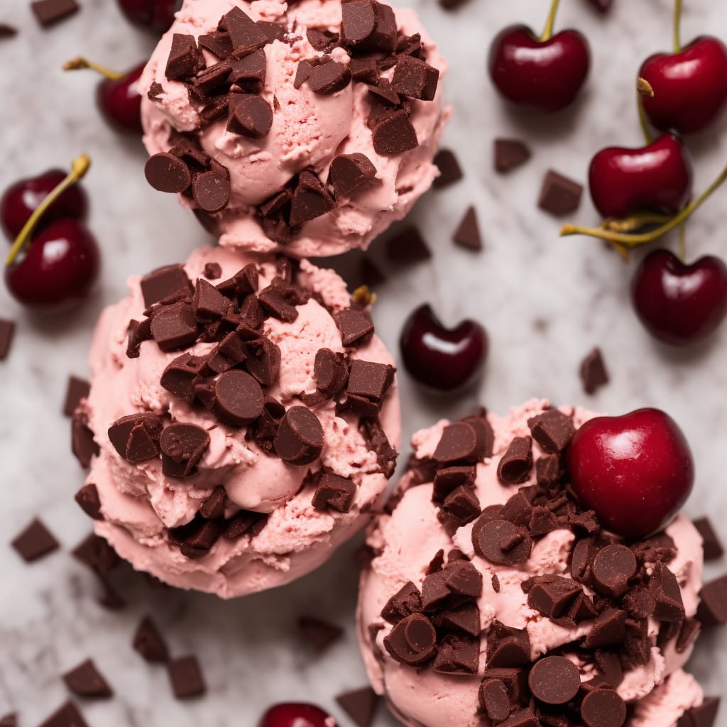 Cherry Ripple, Chocolate & Rose Ice Cream