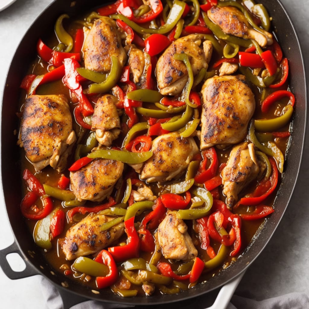 Chicken and Peppers with Balsamic Vinegar Recipe