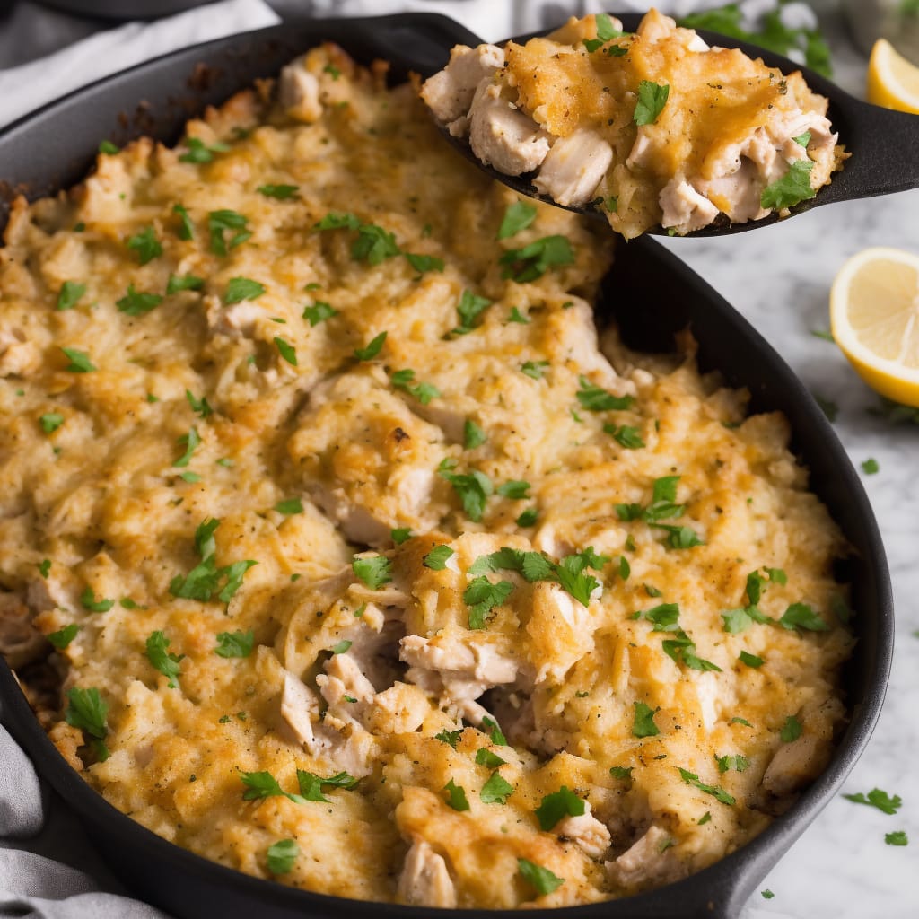 Chicken and Rice Casserole Recipe with Potato Chip Topping