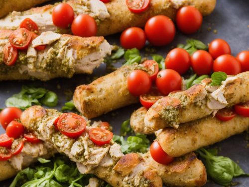 Chicken, Baguette & Tomatoes with Pesto