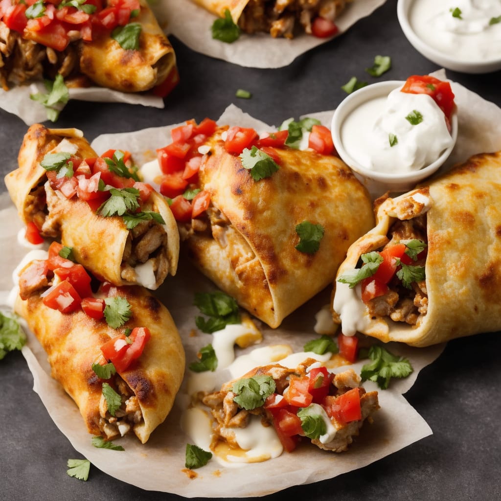 Chicken Chimichangas with Ranchero Sauce