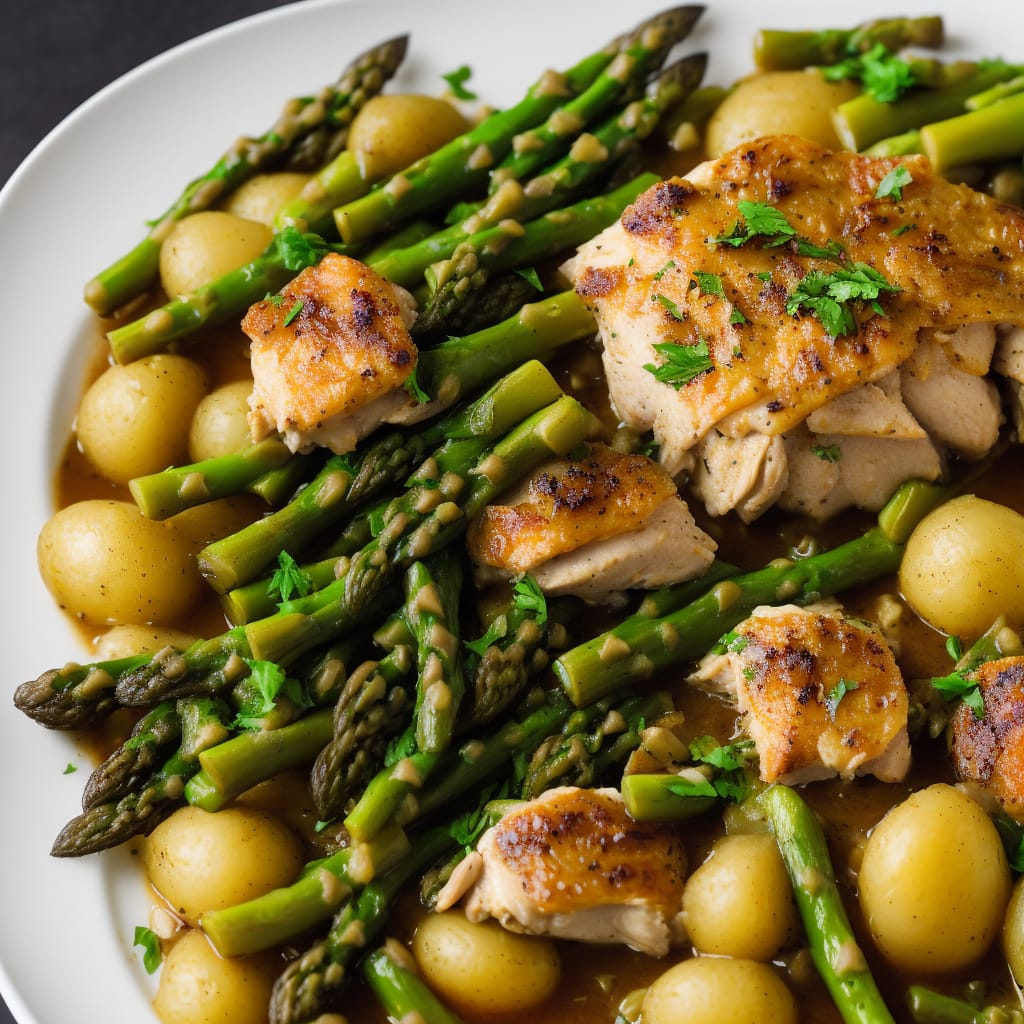 Chicken Fricassée with New Potatoes & Asparagus