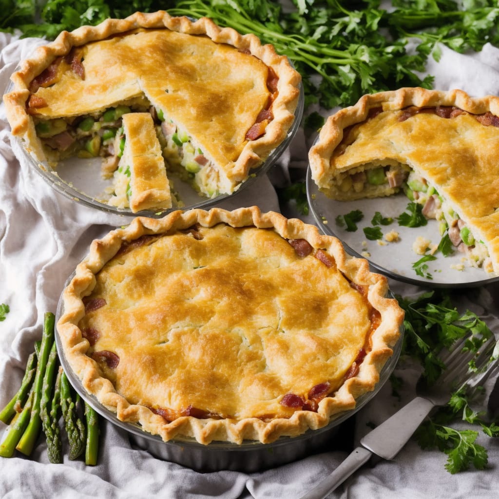 Chicken, ham & asparagus picnic pie recipe