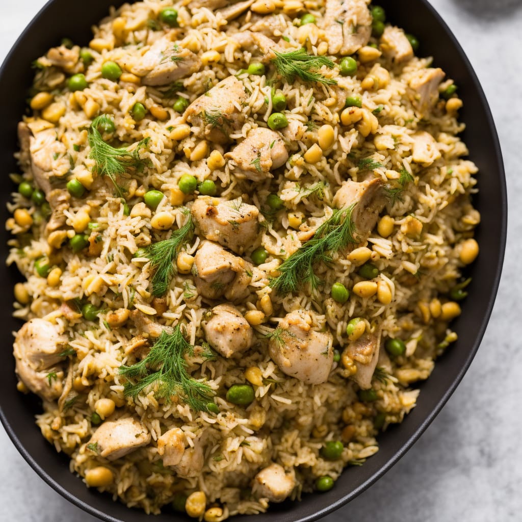 Chicken Pilaf with Dill & Pine Nuts