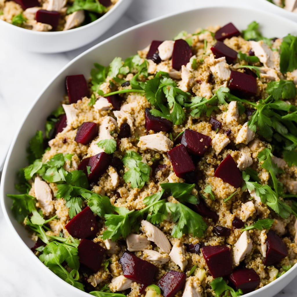 Chicken & Quinoa Salad with Beetroot Yogurt