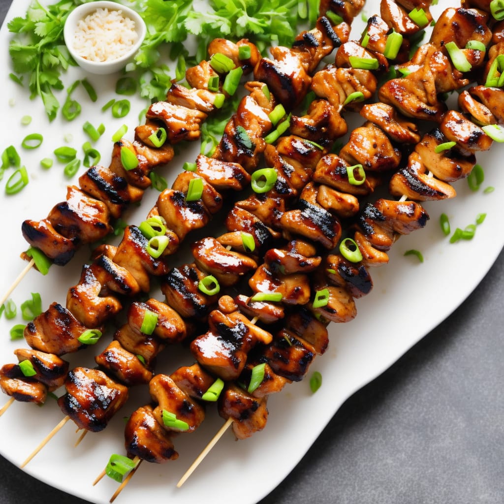 Chicken Teriyaki Skewers with Griddled Spring Onions