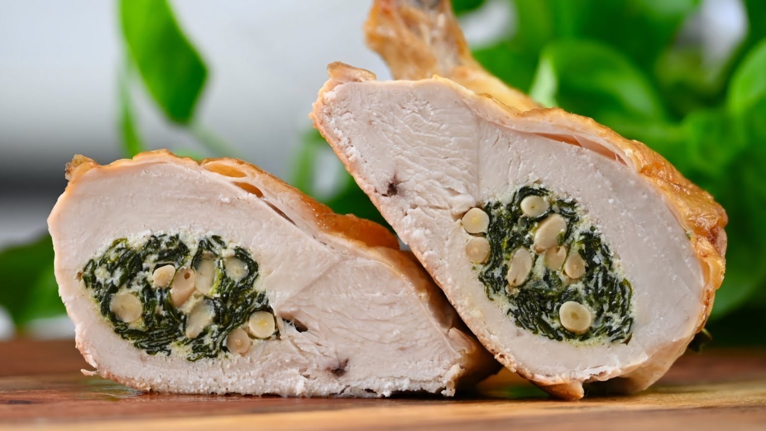 Chicken with Ham, Spinach & Pine Nuts Recipe