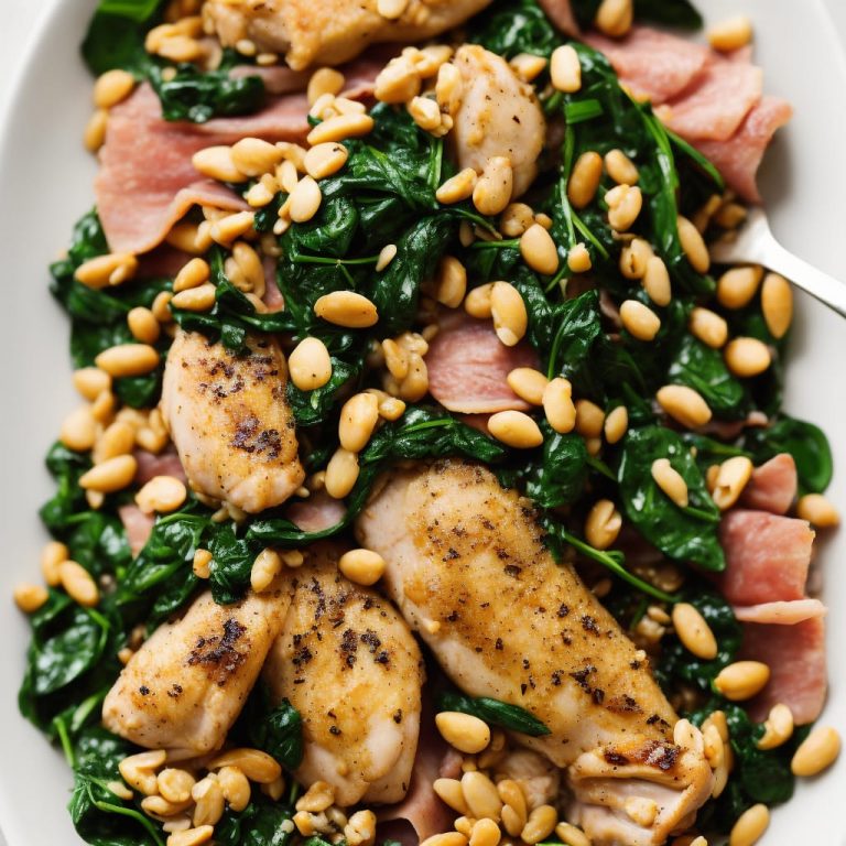 Chicken with Ham, Spinach & Pine Nuts Recipe