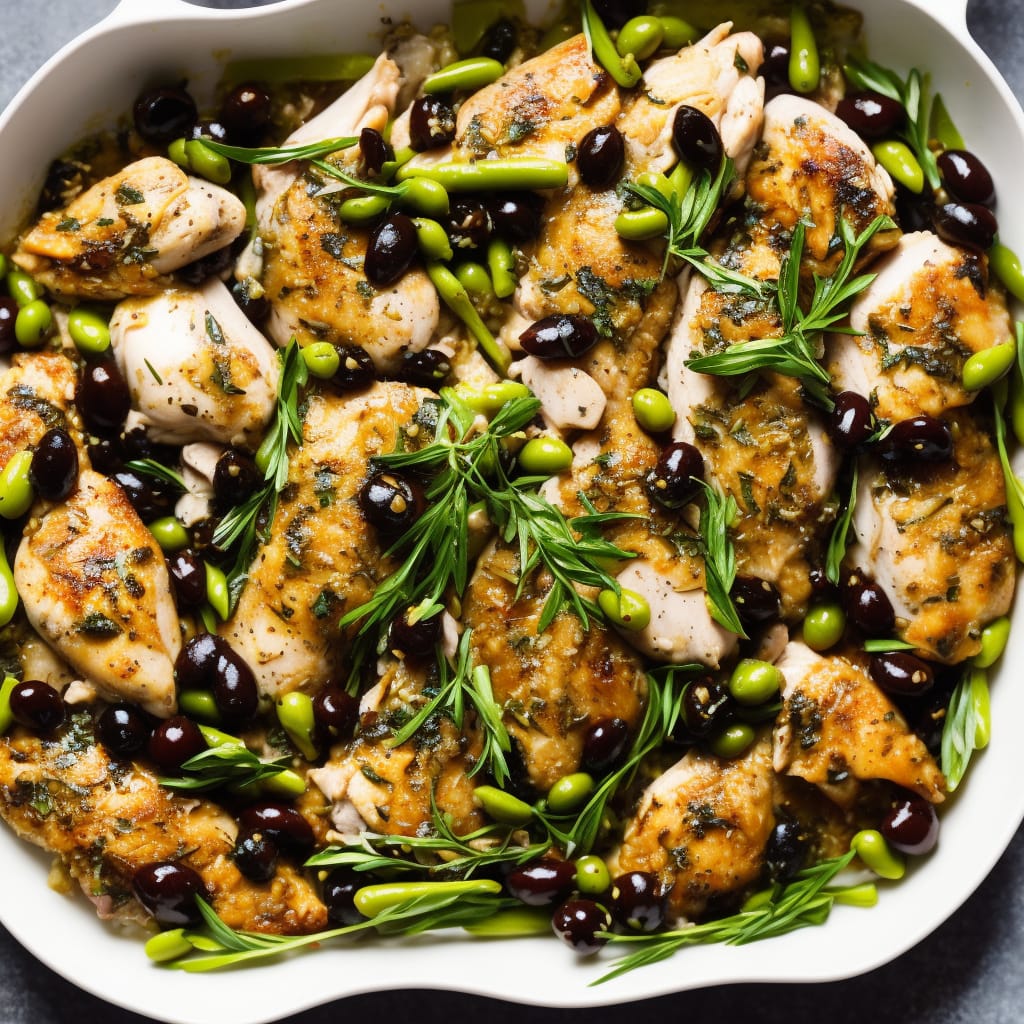 Chicken with Tarragon, Garlic & Olives