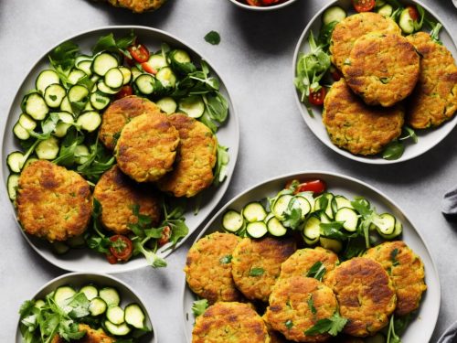 Chickpea Fritters with Courgette Salad