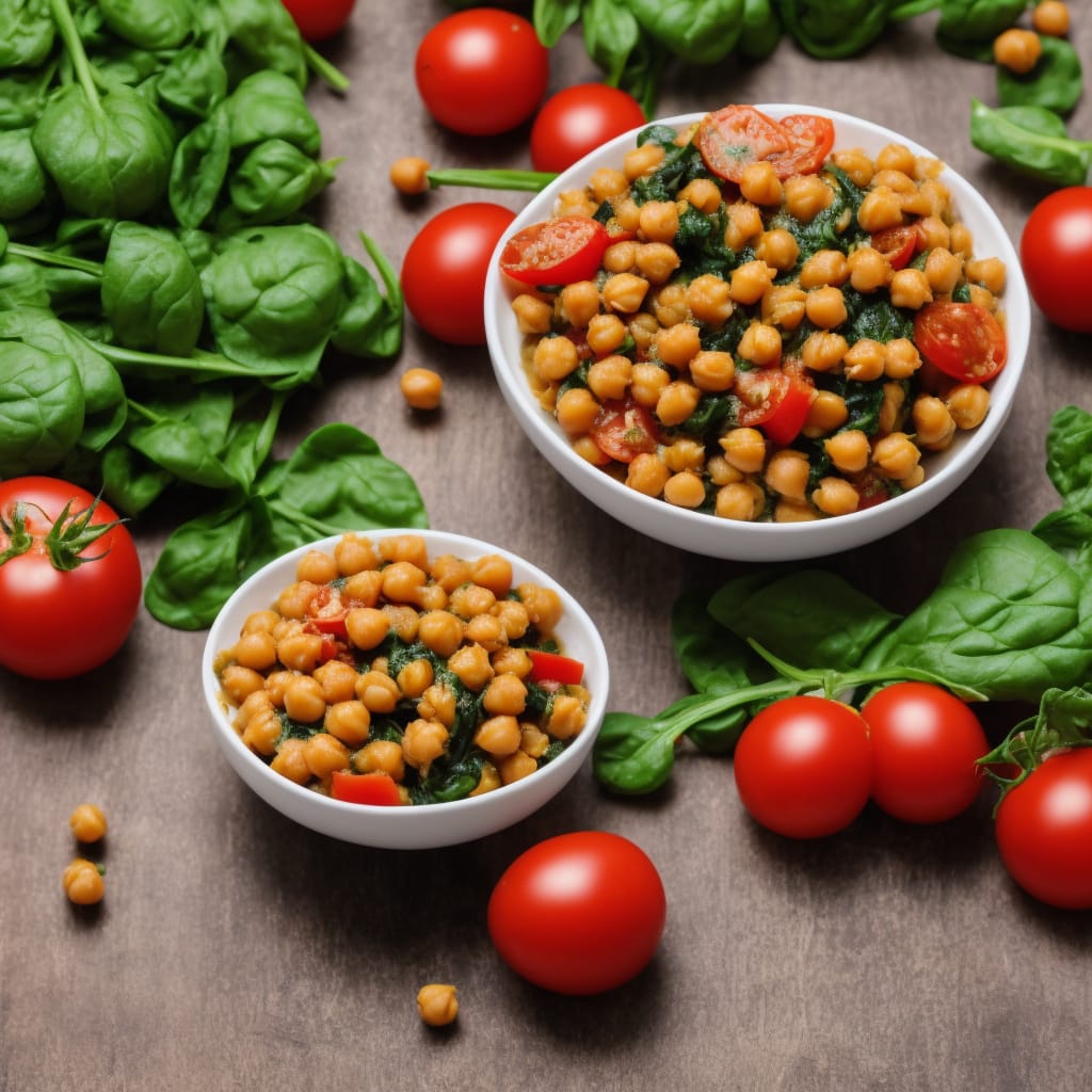 Chickpeas with Tomatoes & Spinach