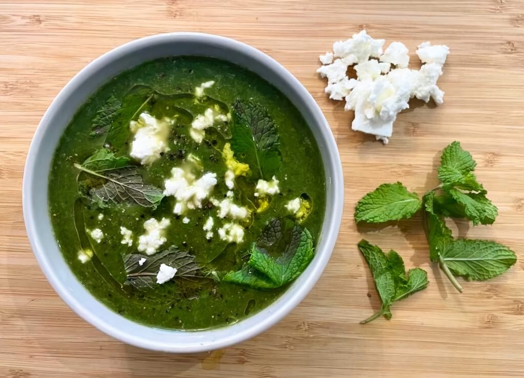 Chilled Green Soup with Feta Recipe