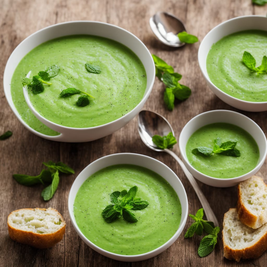 Chilled Pea Soup with Frozen Mint & Malt Vinegar Recipe | Recipes.net