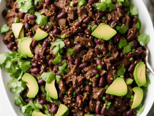 Chilli Beef with Black Bean and Avocado Salad