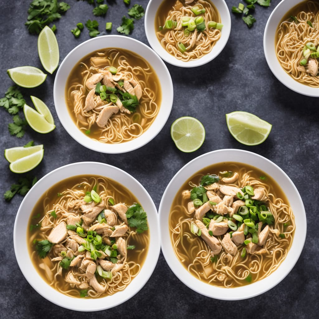 Chinese Chicken Noodle Soup with Peanut Sauce