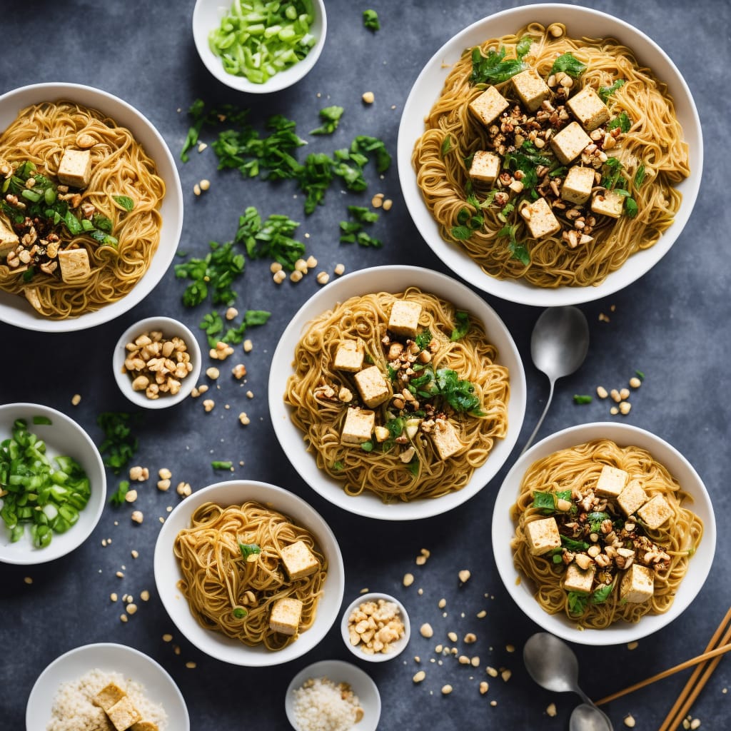 Chinese Noodles with Tofu & Hazelnuts
