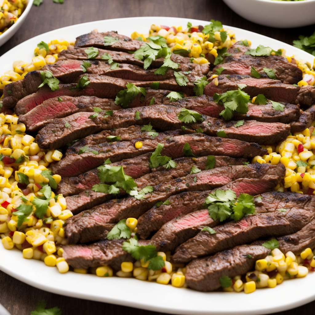 Chipotle Bavette Steak with Lime Corn and Chunky Salsa