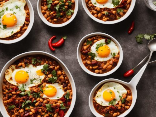 Chipotle Bean Chilli with Baked Eggs