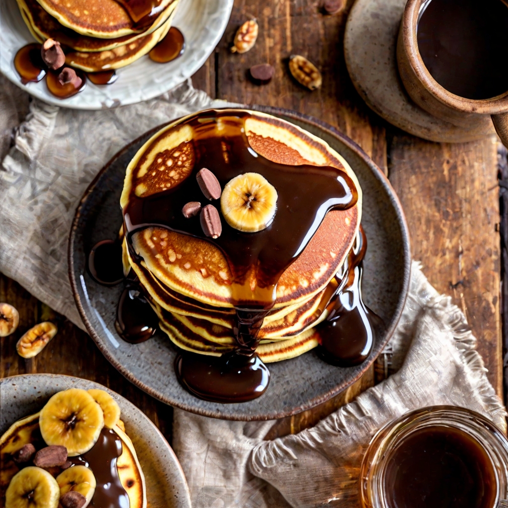 Chocolate-filled Pancakes with Caramelised Banana