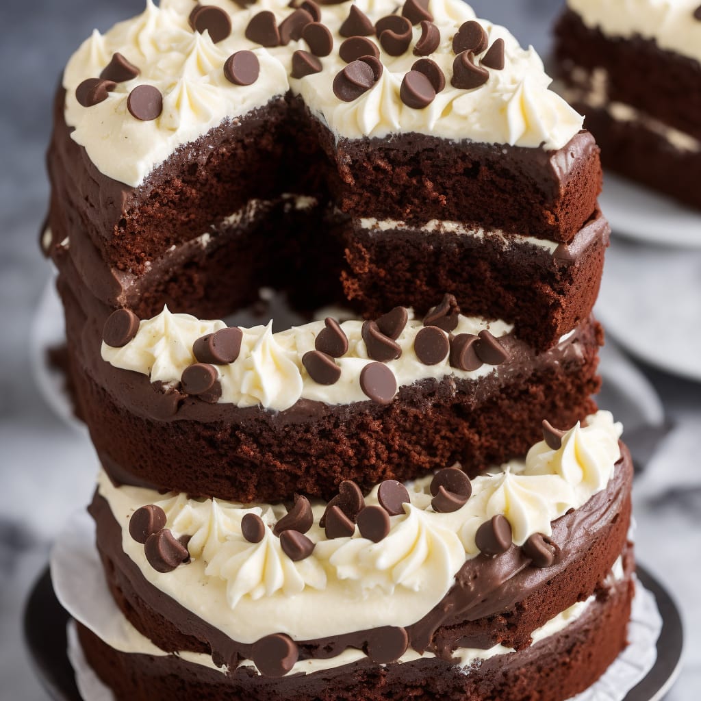 Chocolate Fudge Cake with Angel Frosting