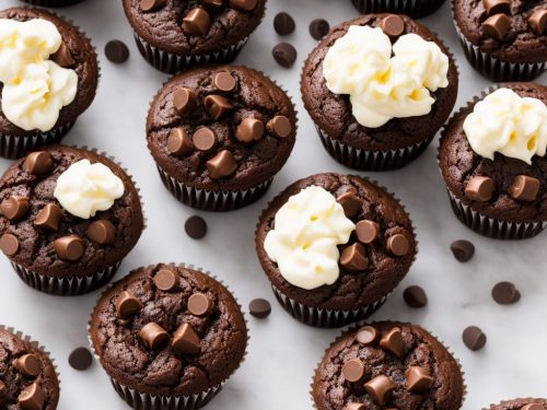 Chocolate Muffins with Hot Chocolate Custard