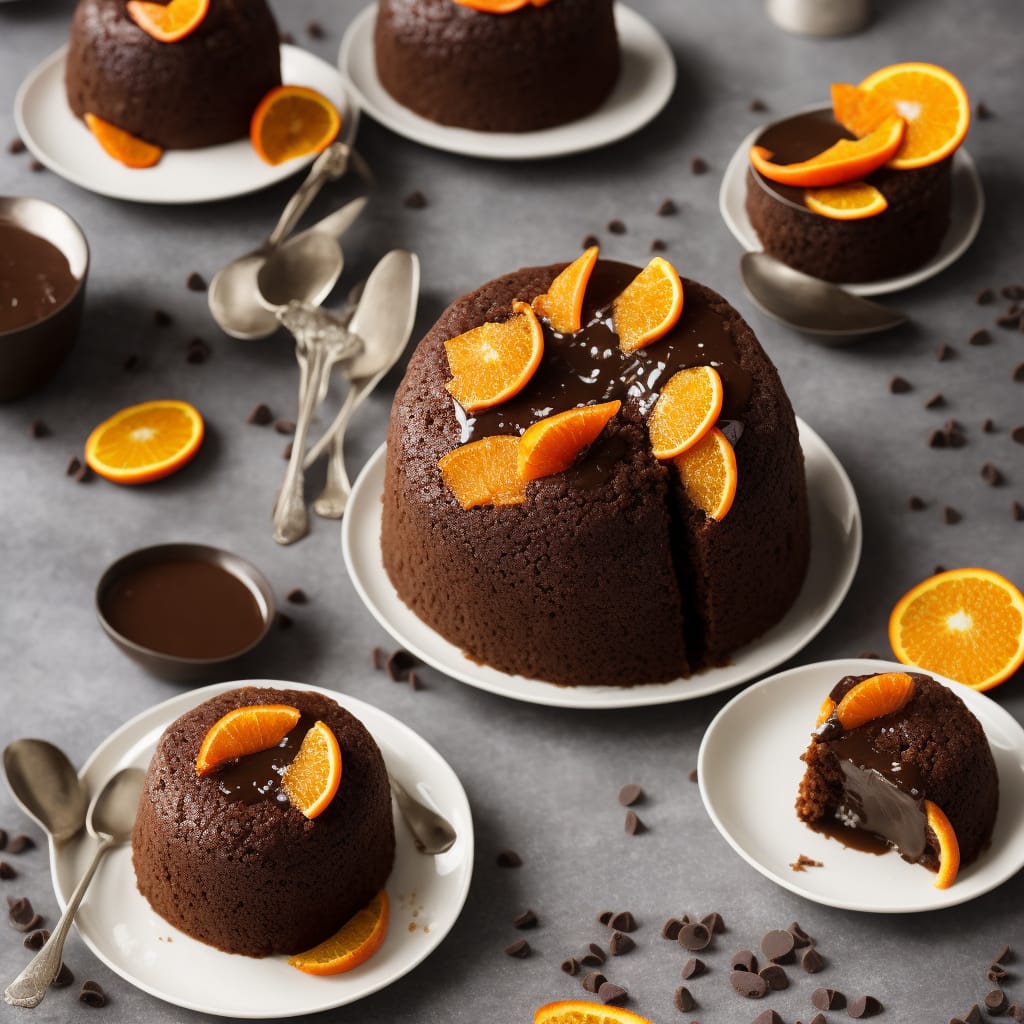 Chocolate-Orange Steamed Pudding with Chocolate Sauce