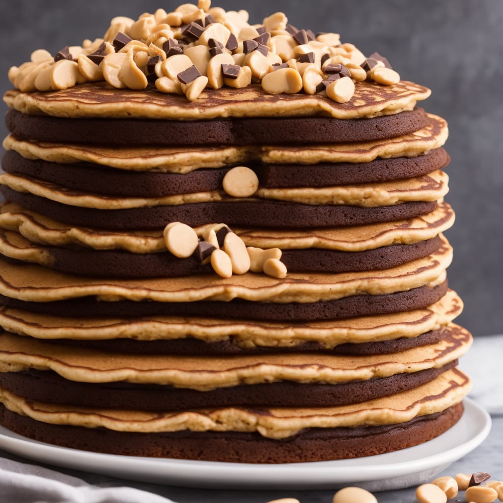 Chocolate & Peanut Butter Pancake Cake