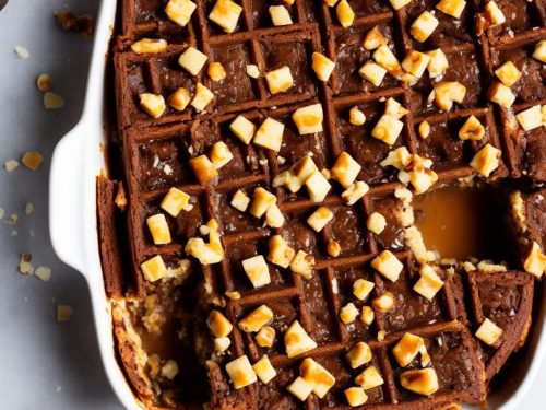 Chocolate & Salted Caramel Waffle Bread & Butter Pudding