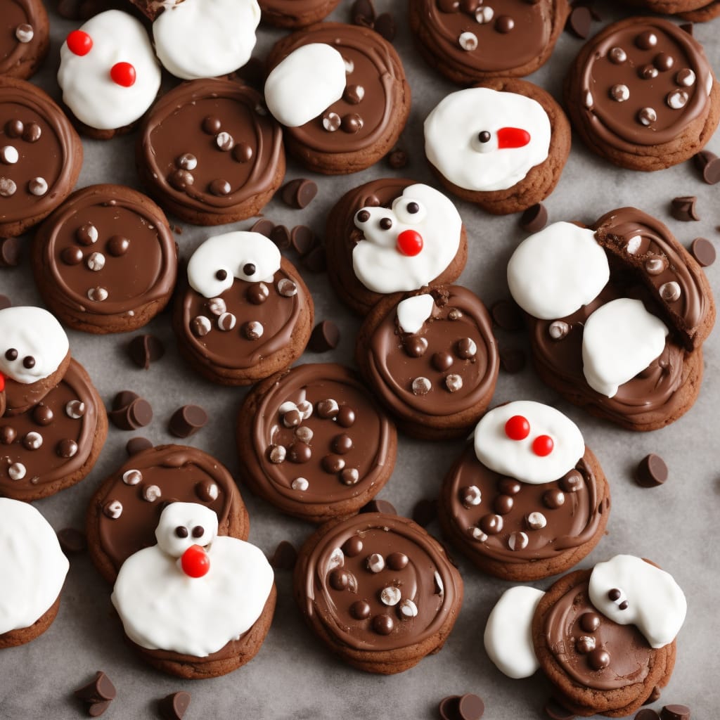 Chocolate Snowmen Biscuits