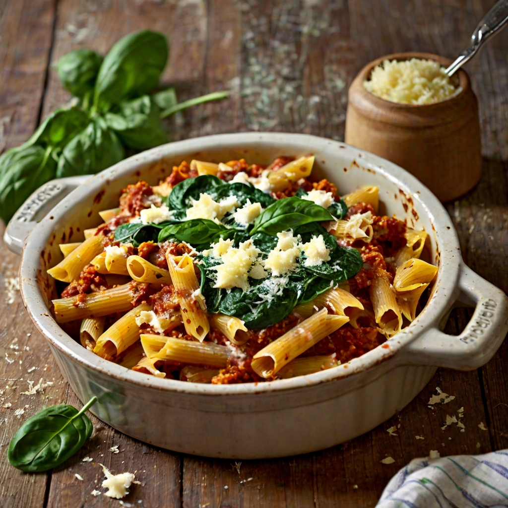 Chorizo, Ricotta & Spinach Pasta Bake Recipe | Recipes.net
