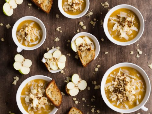 Cider & Onion Soup with Cheese & Apple Toasts