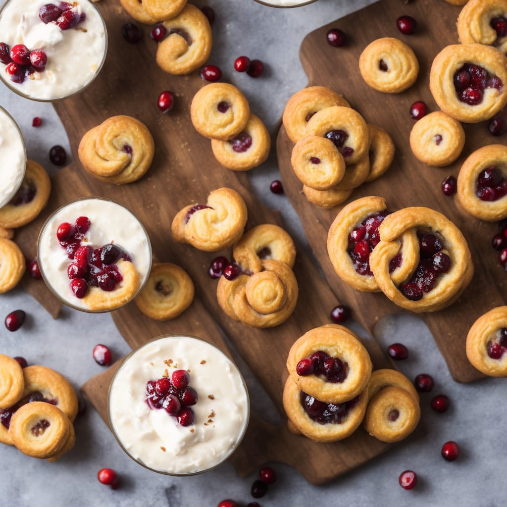 Clementine Possets with Cranberry Compote & Cinnamon Palmiers