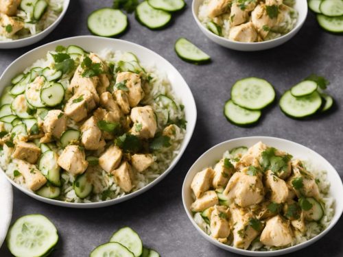 Coconut Chicken with Cucumber Salad