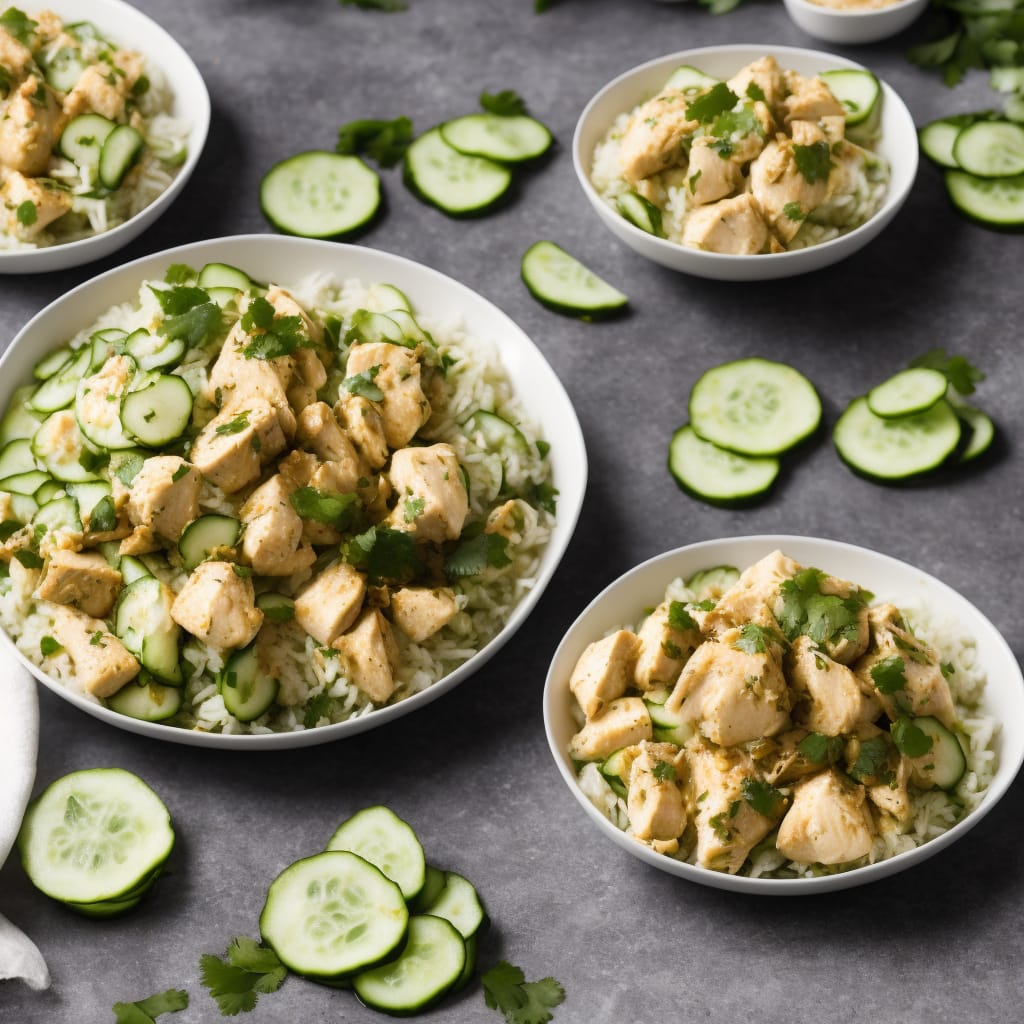 Coconut Chicken with Cucumber Salad