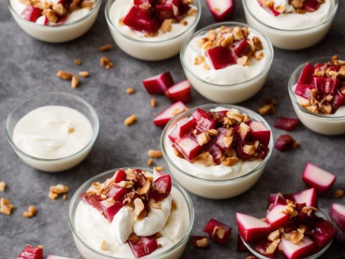 Coconut Creams with Poached Rhubarb
