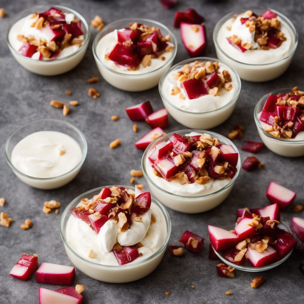 Coconut Creams with Poached Rhubarb