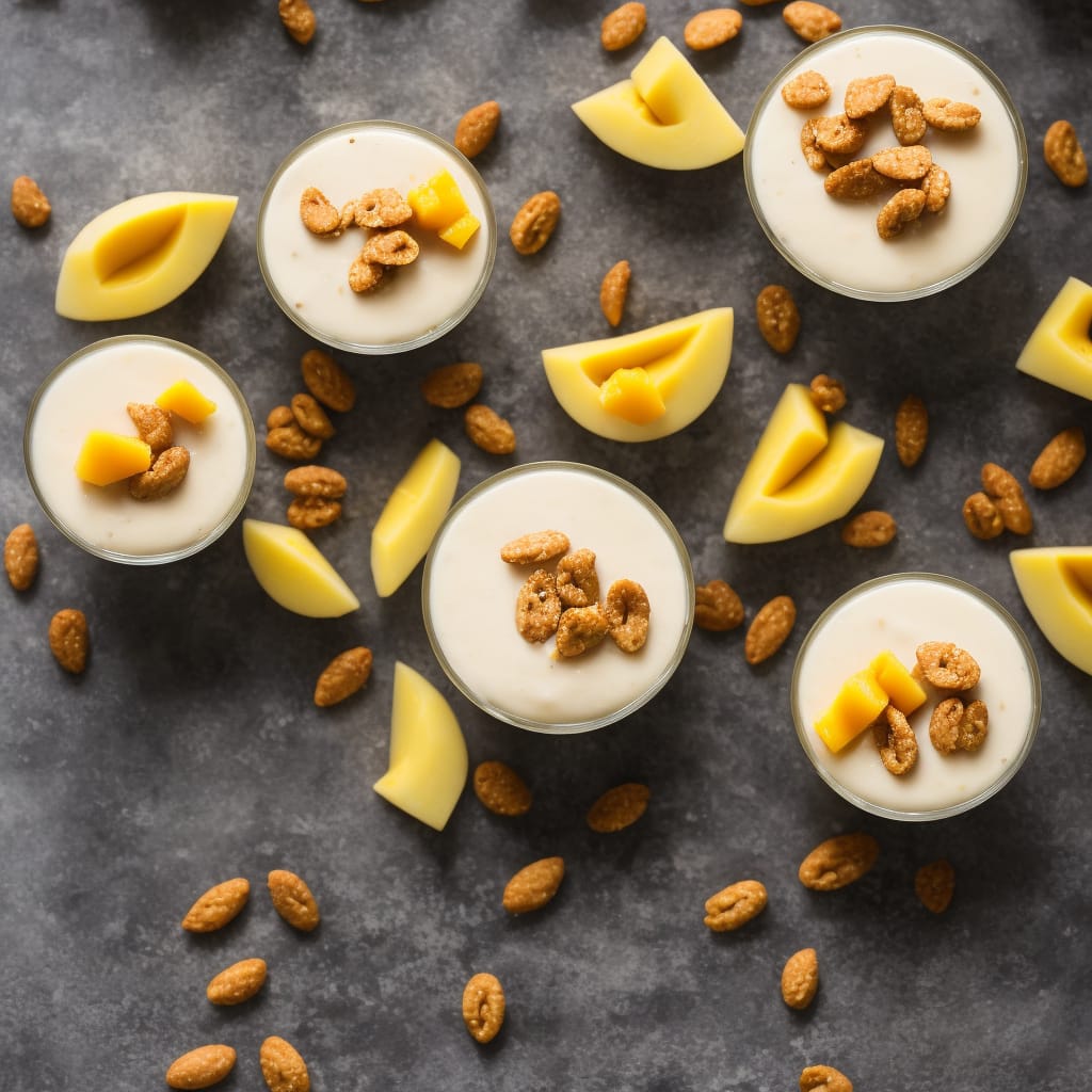 Coconut Panna Cotta with Mango & Ginger Nuts