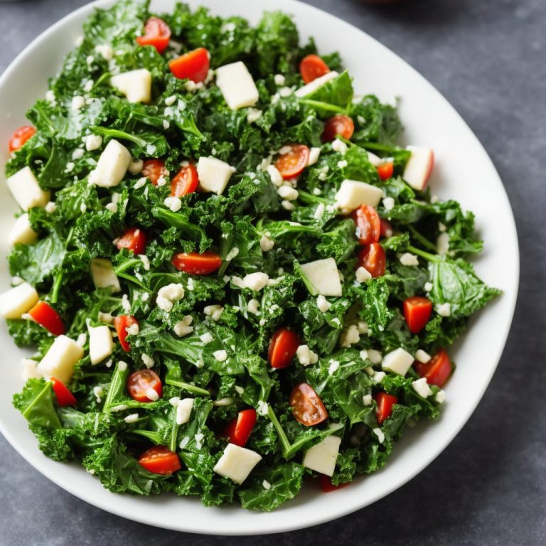 Colorful Kale and Spinach Salad and Homemade Dressing Recipe Recipe