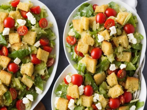 Cornbread Salad Recipe A delicious salad made with crumbled cornbread fresh vegetables and tangy dressing