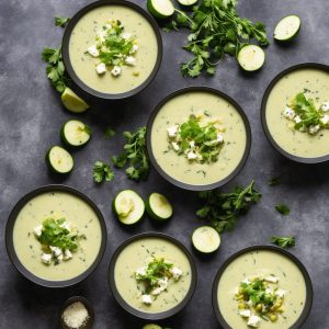 Courgette, leek & goat’s cheese soup