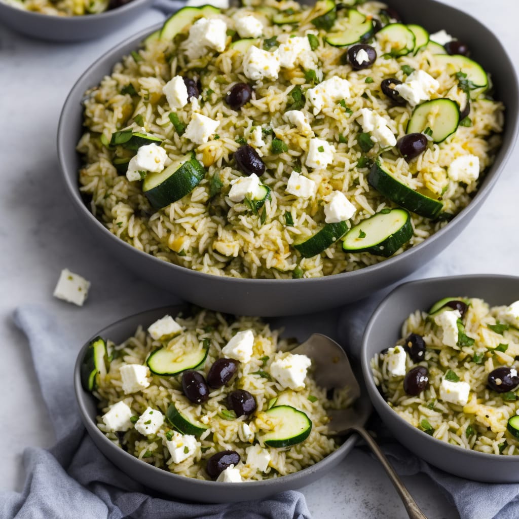 Courgette Rice with Feta & Olives