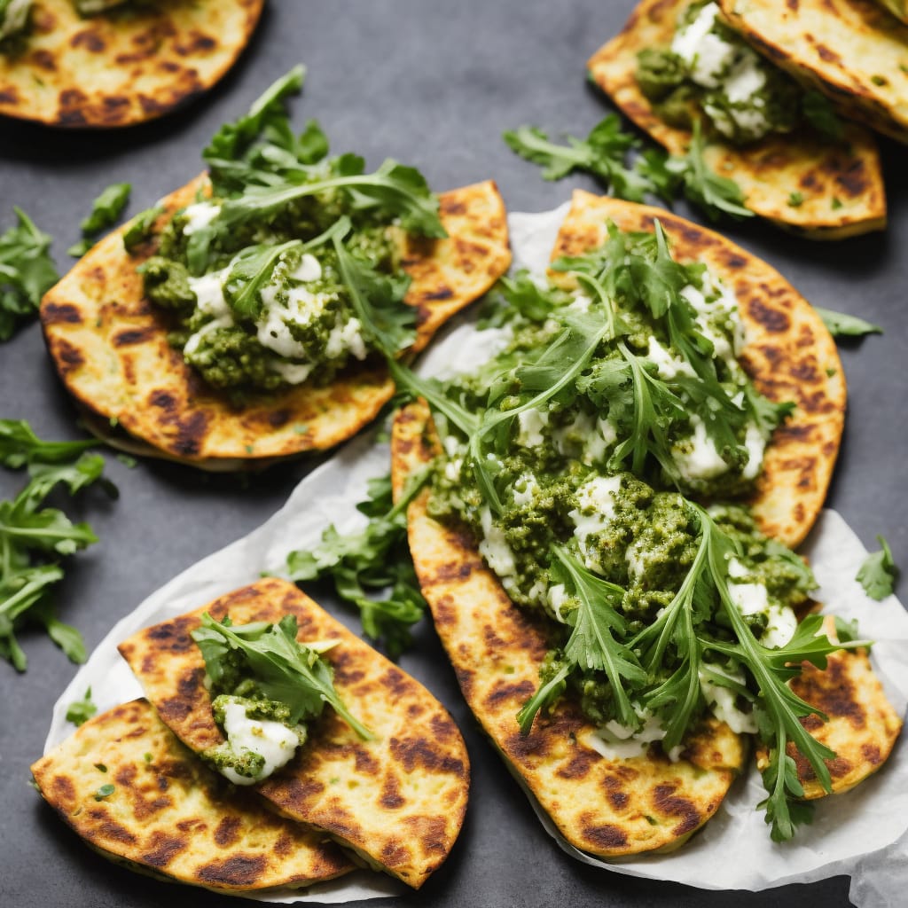 Courgette Tortilla Wedges with Pesto & Rocket