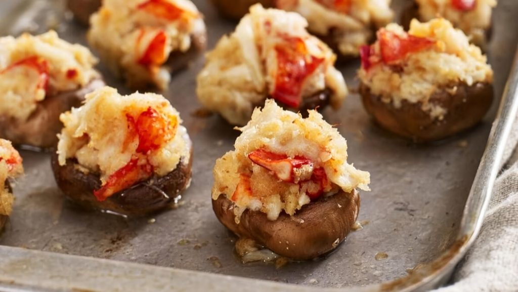 Crab and Lobster Stuffed Mushrooms