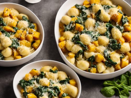 Creamy Baked Gnocchi with Squash & Spinach
