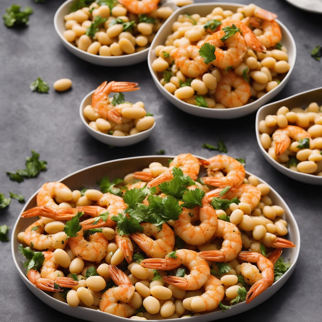 Creamy Butter Beans with Quick Fried Prawns