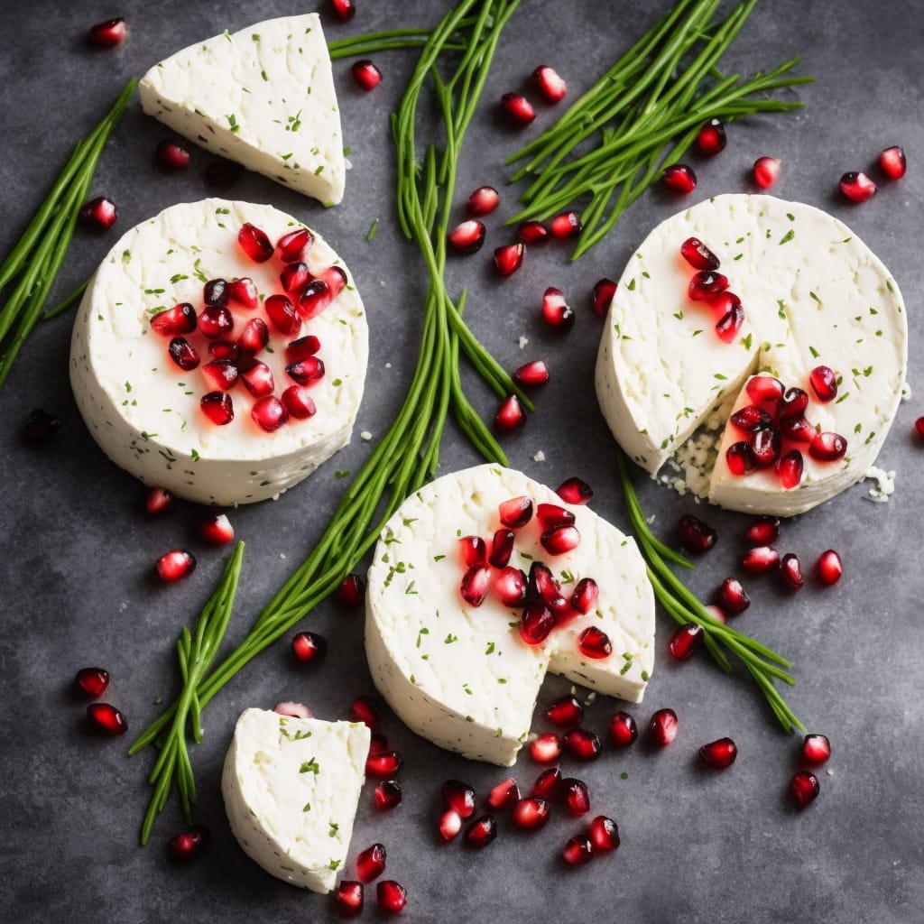 Creamy Goat's Cheese with Chive & Pomegranate