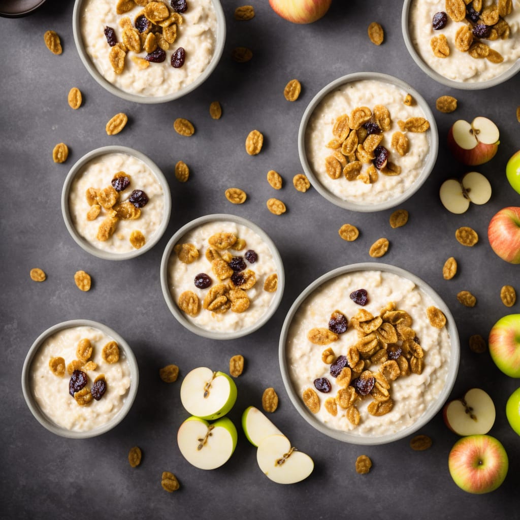 Creamy Yogurt Porridge with Apple & Raisin Compote