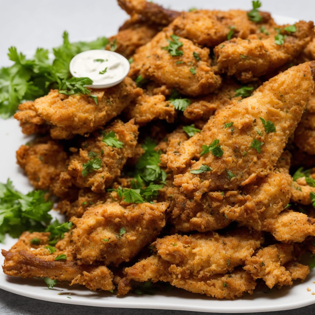 Crisp-fried rabbit with herb mayonnaise