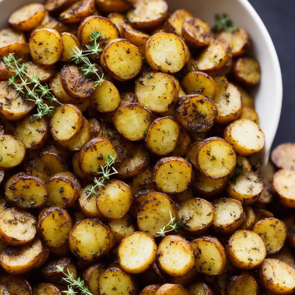Crispy Layered Thyme Potatoes